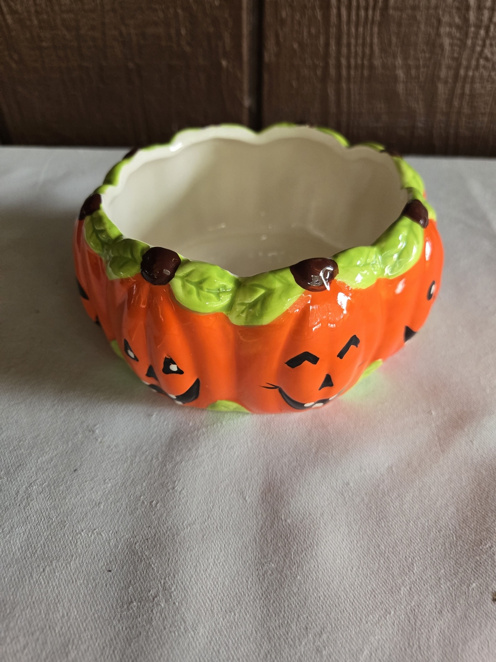 Royal Norfolk Halloween Pumpkin Face Ceramic Bowl